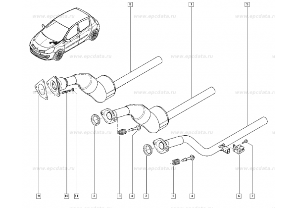 Ущільнююче кільце, прокладка приймальної труби Renault 1.5 dci, 8200520353